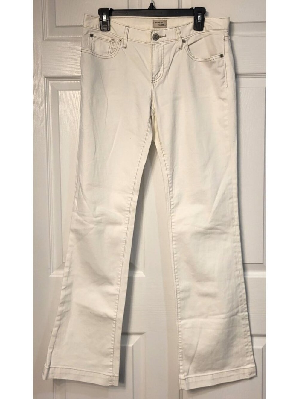 Gap Long/Lean White Subtle Bootcut/Flare Jeans Size 8/29 Teacher Western Y2K